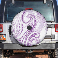 Polynesia Plumeria Lei Spare Tire Cover White Violet Curves Motif