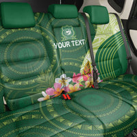 Fiji Ballantine Memorial High School Personalised Back Car Seat Cover Masi Tapa Mix Plumeria