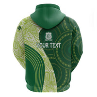 Fiji Ballantine Memorial High School Personalised Zip Hoodie Masi Tapa Mix Plumeria