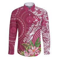 Fiji Adi Cakobau School Personalised Family Matching Off Shoulder Short Dress and Hawaiian Shirt Masi Tapa Mix Plumeria