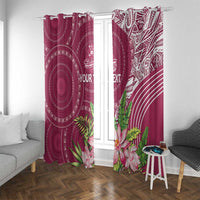 Fiji Adi Cakobau School Personalised Window Curtain Masi Tapa Mix Plumeria