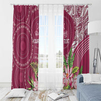 Fiji Adi Cakobau School Personalised Window Curtain Masi Tapa Mix Plumeria