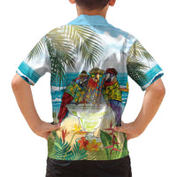 It's 5 o'clock Somewhere Family Matching Off Shoulder Maxi Dress and Hawaiian Shirt Beach Party - Polynesian Pride