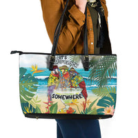 It's 5 o'clock Somewhere Leather Tote Bag Beach Party LT7 - Polynesian Pride