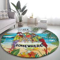 It's 5 o'clock Somewhere Round Carpet Beach Party - Polynesian Pride