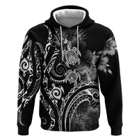 Aloha Hawaii Turtles Floral Hoodie Obsidian Glaze