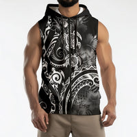 Aloha Hawaii Turtles Floral Sleeveless Zip Hoodie Obsidian Glaze