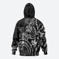 Aloha Hawaii Turtles Floral Zip Hoodie Obsidian Glaze