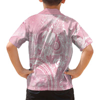 Aloha Hawaii Turtles Floral Family Matching Tank Maxi Dress and Hawaiian Shirt Pink Marbles Glaze