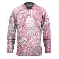 Aloha Hawaii Turtles Floral Hockey Jersey Pink Marbles Glaze