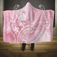 Aloha Hawaii Turtles Floral Hooded Blanket Pink Marbles Glaze