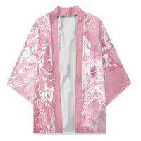 Aloha Hawaii Turtles Floral Kimono Pink Marbles Glaze