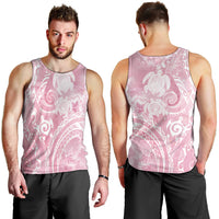 Aloha Hawaii Turtles Floral Men Tank Top Pink Marbles Glaze