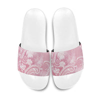 Aloha Hawaii Turtles Floral Slide Sandals Pink Marbles Glaze