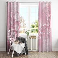 Aloha Hawaii Turtles Floral Window Curtain Pink Marbles Glaze