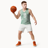 Aloha Hawaii Turtles Floral Basketball Jersey Seafoam Marbles Glaze