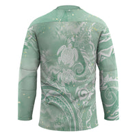 Aloha Hawaii Turtles Floral Hockey Jersey Seafoam Marbles Glaze