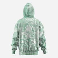 Aloha Hawaii Turtles Floral Hoodie Seafoam Marbles Glaze