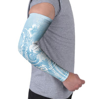 Aloha Hawaii Turtles Floral Arm Sleeves Aqua Marbles Glaze