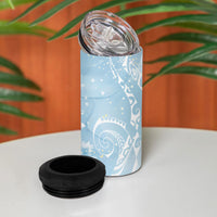 Aloha Hawaii Turtles Floral 4 in 1 Can Cooler Tumbler Aqua Marbles Glaze