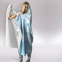 Aloha Hawaii Turtles Floral Hooded Blanket Aqua Marbles Glaze