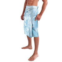 Aloha Hawaii Turtles Floral Lavalava Aqua Marbles Glaze LT7 - Polynesian Pride