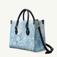 Aloha Hawaii Turtles Floral Leather Bag Aqua Marbles Glaze