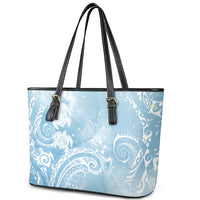 Aloha Hawaii Turtles Floral Leather Tote Bag Aqua Marbles Glaze