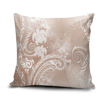 Aloha Hawaii Turtles Floral Pillow Cover Taupe Marbles Glaze