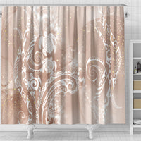 Aloha Hawaii Turtles Floral Shower Curtain Taupe Marbles Glaze