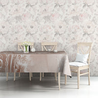 Aloha Hawaii Turtles Floral Tablecloth Taupe Marbles Glaze