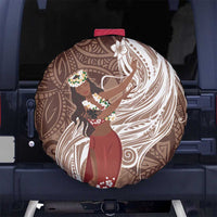 Tahiti Islands Polynesian Plumeria Spare Tire Cover Tahitian Vahine 'Ote'a - Beige LT7 - Polynesian Pride
