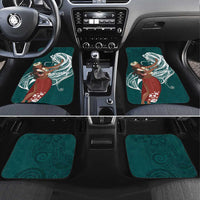 Tahiti Islands Polynesian Plumeria Car Mats Tahitian Vahine 'Ote'a - Teal LT7 Set 4pcs Teal - Polynesian Pride