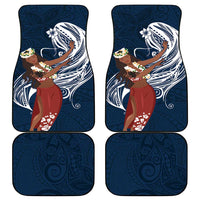 Tahiti Islands Polynesian Plumeria Car Mats Tahitian Vahine 'Ote'a - Navy Blue LT7 - Polynesian Pride