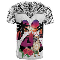 Polynesian T Shirt Dog Lover With German Shepherd - Sunset At The Beach White Ver LT7 - Polynesian Pride