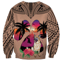 Polynesian Sweatshirt Dog Lover With German Shepherd - Sunset At The Beach Brown Ver LT7 - Polynesian Pride