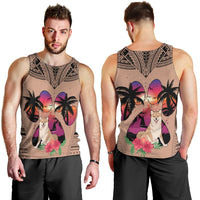 Polynesian Men Tank Top Dog Lover With Shiba Inu - Sunset At The Beach Brown Ver LT7 - Polynesian Pride