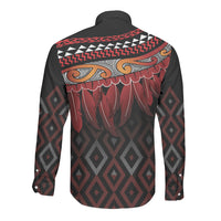 Aotearoa Maori Ngapuhi Iwi Long Sleeve Button Shirt Korowai Tukutuku Kaokao Motifs LT7 - Polynesian Pride