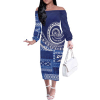 Queen Salote College 100th Anniversary Off The Shoulder Long Sleeve Dress QSC Royal Girls - Polynesian Pride