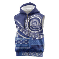 Queen Salote College 100th Anniversary Sleeveless Zip Hoodie QSC Royal Girls LT7 Royal Blue - Polynesian Pride