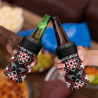 Personalised Taniko Motifs Aotearoa 4 in 1 Can Cooler Tumbler Waitangi Kowhaiwhai Kiwi LT7 - Polynesian Pride