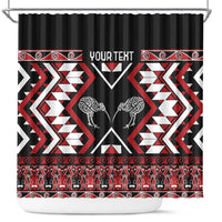 Personalised Taniko Motifs Aotearoa Shower Curtain Waitangi Kowhaiwhai Kiwi