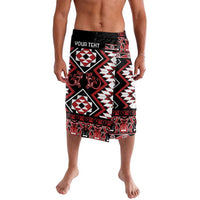 Personalised Aotearoa Waitangi Lavalava Taniko Motifs - Mania Gecko LT7 Red - Polynesian Pride