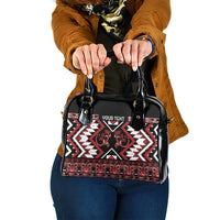 Personalised Aotearoa Waitangi Shoulder Handbag Taniko Motifs - Mania Gecko LT7 One Size Red - Polynesian Pride