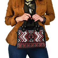 Personalised Aotearoa Waitangi Shoulder Handbag Taniko Motifs - Mania Gecko LT7 - Polynesian Pride