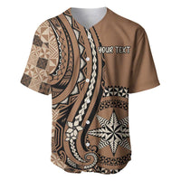 Personalized Tonga Ngatu Baseball Jersey Vintage Brown Manulua Motifs
