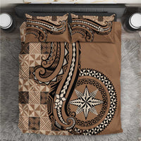 Tonga Ngatu Bedding Set Vintage Brown Manulua Motifs
