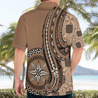 Personalized Tonga Ngatu Hawaiian Shirt Vintage Brown Manulua Motifs