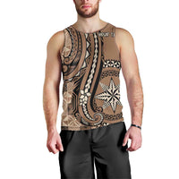Personalized Tonga Ngatu Men Tank Top Vintage Brown Manulua Motifs