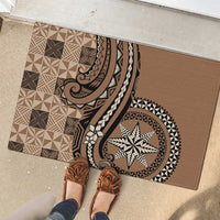 Tonga Ngatu Rubber Doormat Vintage Brown Manulua Motifs